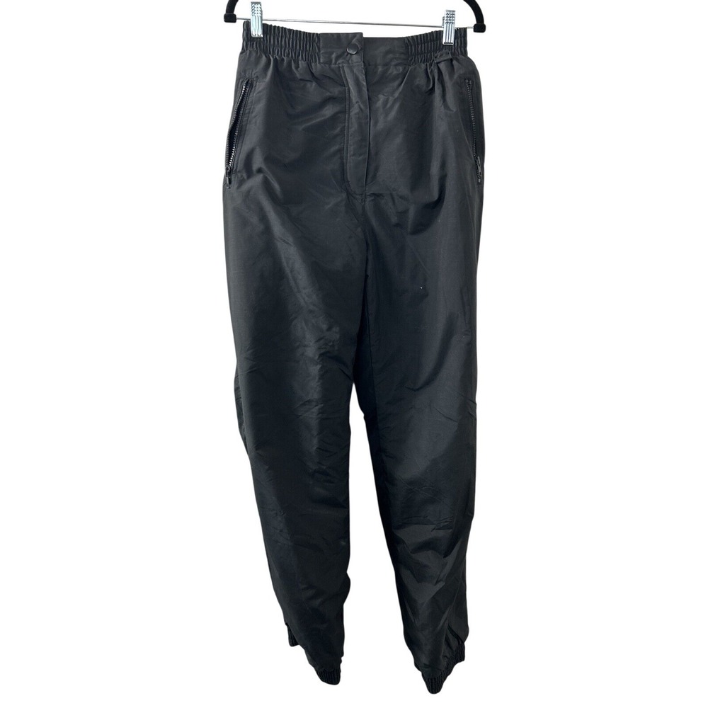 Edelweiss Nylon‎ Insulated Ski Pants 14 Black High Waisted Gorpcore Winter Retro